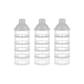 Accmor Formula Dispenser shows five stackable compartments for precise travel portions.