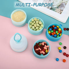 Accmor four-layer capacity allows pre-portioning milk powder for each outing.