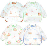Accmor long sleeve bib front view keeps outfits clean during meals.