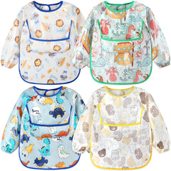 Accmor long sleeve bib front view shows full coverage and mess-preventing design