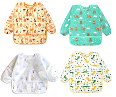 Accmor long sleeve bib waterproof baby protects clothing during meals and messes.