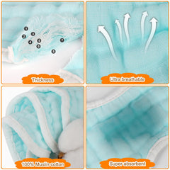 Accmor Muslin Baby Bibs-8-layer-absorbent demonstrates rapid drool absorption for messier days