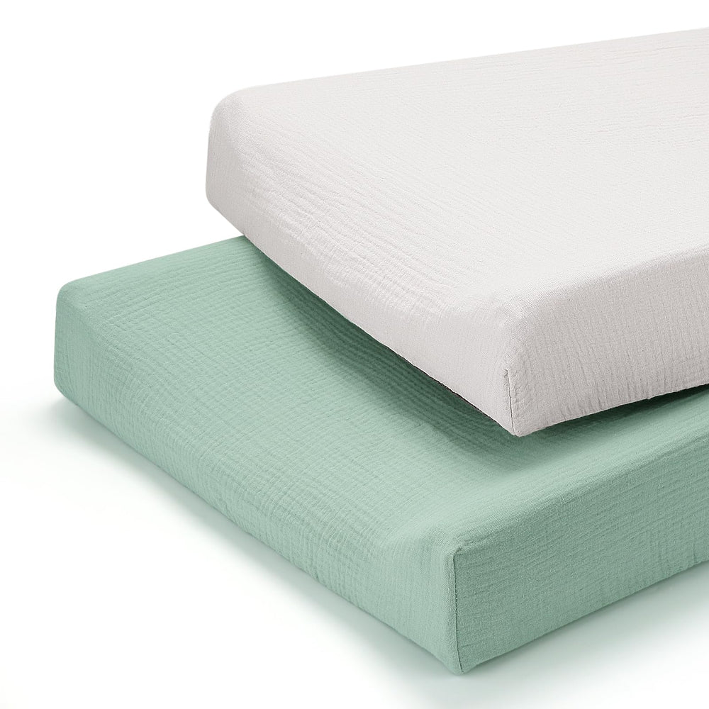 Accmor muslin changing pad cover shows soft breathable fabric for baby's sensitive skin.
