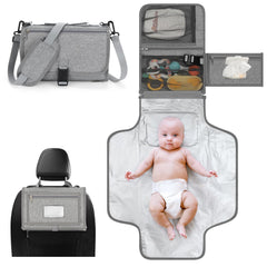 Accmor portable diaper changing pad grey, opened for on-the-go diaper changes