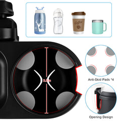 Accmor Stroller Cup Holder Tray rotatable clamp enables versatile mounting angles