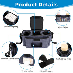 Accmor large middle storage keeps diapers, toys, or clothes neatly organized.