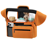 Accmor stroller organizer left side view with dual insulated cup holders for bottles