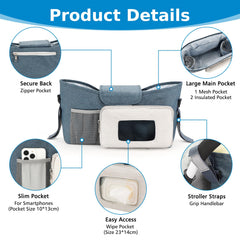 Accmor stroller organizer wipe pocket for quick access to wet wipes