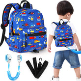Accmor toddler backpack leash blue excavator pattern keeps essentials nearby during outings