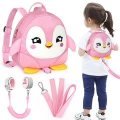 Accmor toddler harness backpack with penguin front view keeps kids close during outings