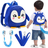 Accmor toddler harness backpack with blue penguin pattern, ideal for keeping little explorers close