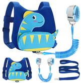 Accmor toddler harness blue with dinosaur pattern keeps kids secure during outdoor exploration.