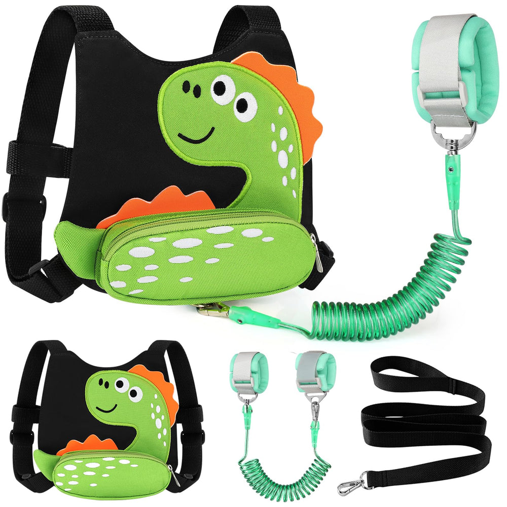 Accmor toddler harness with dinosaur pattern keeps kids close in public spaces.