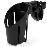 Accmor universal cup holder mounted on a stroller clamp for easy reach.