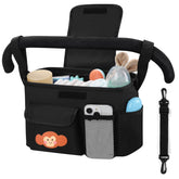 Accmor universal stroller organizer front view with dual cup holders for easy reach