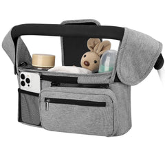 Accmor universal stroller organizer with insulated cup holders keeps bottles cool on outings.