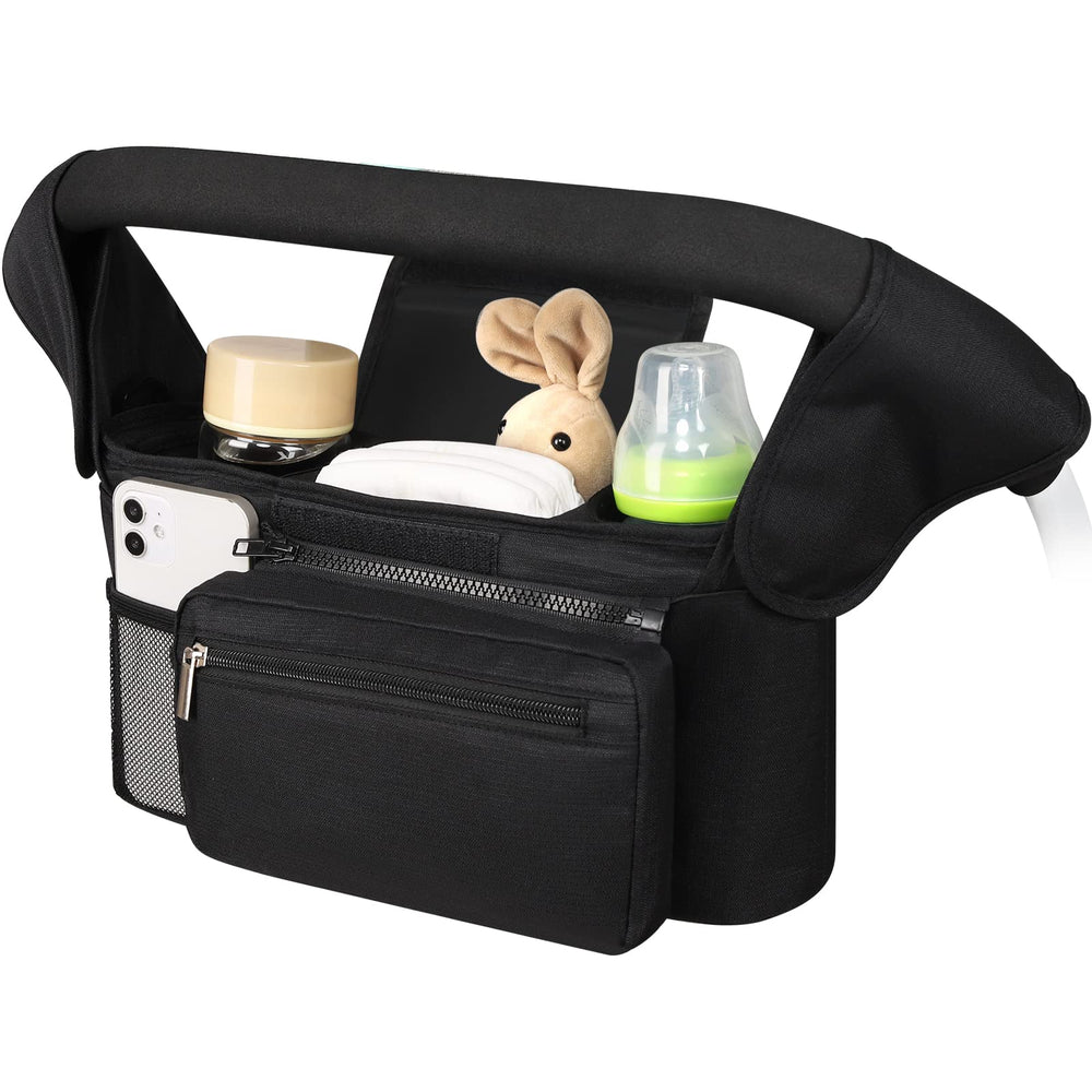 Accmor stroller organizer with insulated cup holders keeps drinks cool on the go