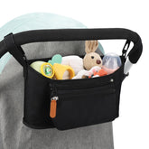 Accmor universal stroller organizer with structured compartments for quick access to essentials.