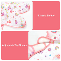 Accmor waterproof sleeved bib keeps outfits clean during active feeding sessions.