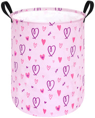 ACMUUNI 19.7-inch round pink hamper top view for easy sorting