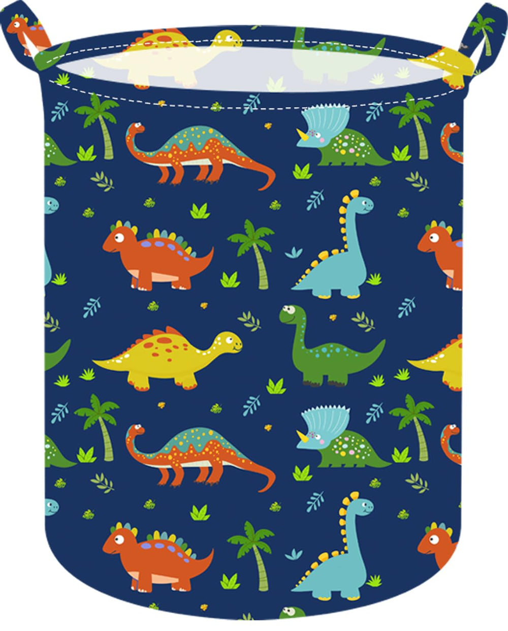 ACMUUNI dinosaur round laundry hamper shows large capacity for easy clothes collection