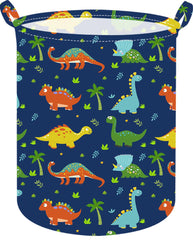 ACMUUNI dinosaur round laundry hamper shows large capacity for easy clothes collection