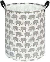 ACMUUNI elephant-round laundry basket front view for nursery storage and decor