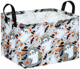 ACMUUNI rectangle gift shelf basket with pumpkin pattern for seasonal storage and decor