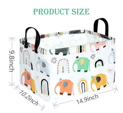 ACMUUNI rectangle gift shelf basket side view emphasizes foldable, space-saving design.