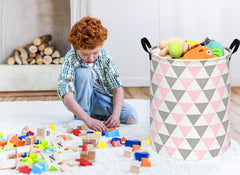 ACMUUNI round dinosaur hamper collapsible design for space-saving setup