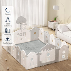 ACOMOPACK light-grey velvet surface offers soft comfort for family play.