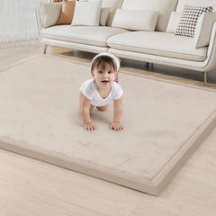 ACOMOPACK baby play mat memory foam close-up showing 1.3-inch cushioning for comfy floor play