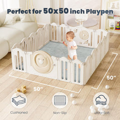 ACOMOPACK playpen 50x50 fit ensures cushioned play area.