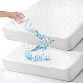 ACRABROS baby waterproof crib mattress pad image with secure elastic edges for a snug fit.