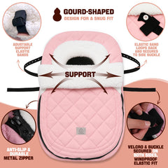 ACRABROS sherpa-lined warm car seat cover provides plush comfort for newborns