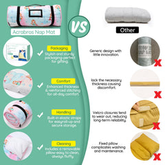 ACRABROS nap mat pillow removable for easy cleaning and travel