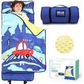 ACRABROS Toddler Nap Mat with Pillow; soft fabric cushions restful naps