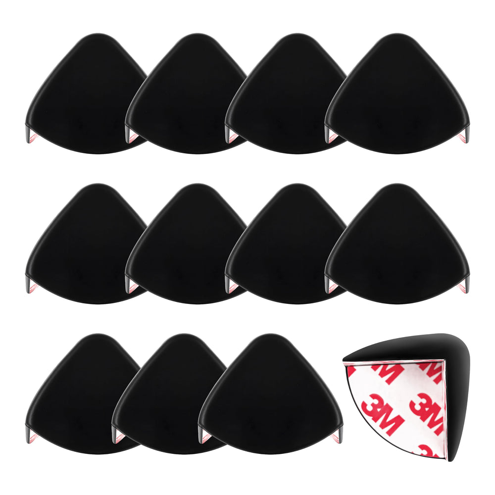 Acuity Modern baby-proofing corner protector 12-pack in black cushions sharp edges for safer play.