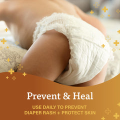 Baby bottom with calm expression after using A+D ointment.