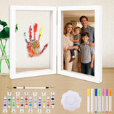 ADAJOEL Family Handprint Kit photo frame open for easy display of memories.