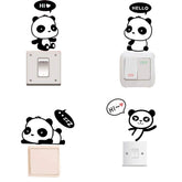 Adam Victor removable switch sticker pandas wall sticker 4pcs for kid-friendly decor