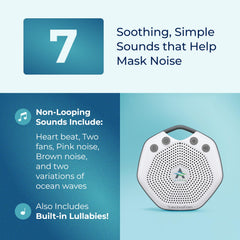 Adaptive Sound Technologies LectroFan Alpha rechargeable battery provides long-lasting travel power.