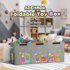 ADEHMDA foldable dust-proof toy box with detachable lid shown