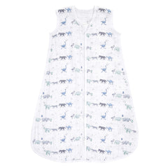 aden + anais baby sleeping bag front view highlights breathable muslin for cozy sleep.