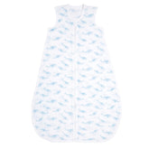 aden + anais baby sleeping bag oceanic blue front view shows sleeveless breathable design