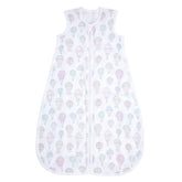 aden-anais baby sleeping bag pink front view shows breathable muslin for comfortable sleep
