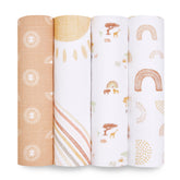 aden + anais Boutique Muslin Swaddle blanket close-up shows soft, breathable fabric for baby comfort.