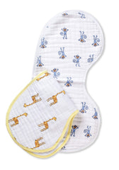 aden + anais Burpy Bib Jungle Jam shoulder-drape shows versatile, no-slip burp cloth protection