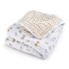aden + anais dream blanket closeup shows soft muslin fabric for gentle baby skin.