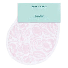 aden + anais Essentials Burpy Bib worn by baby in full-coverage mode for spills and drool